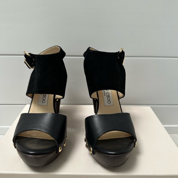 Jimmy Choo Suede Leather Ultimate Platform Sandal - Picture 1 of 6